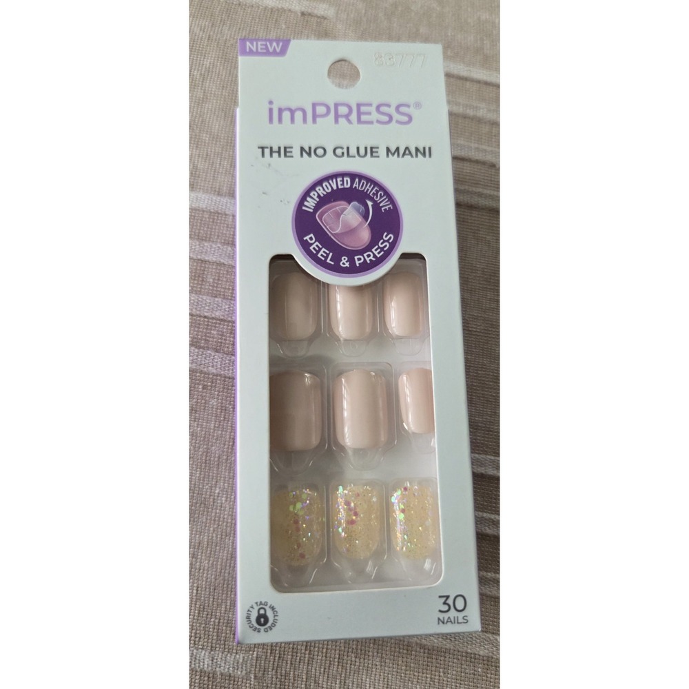 imPRESS The No Glue Mani Short DORTHY Nails, Pink, Glitter Peel & Press‎ 83777